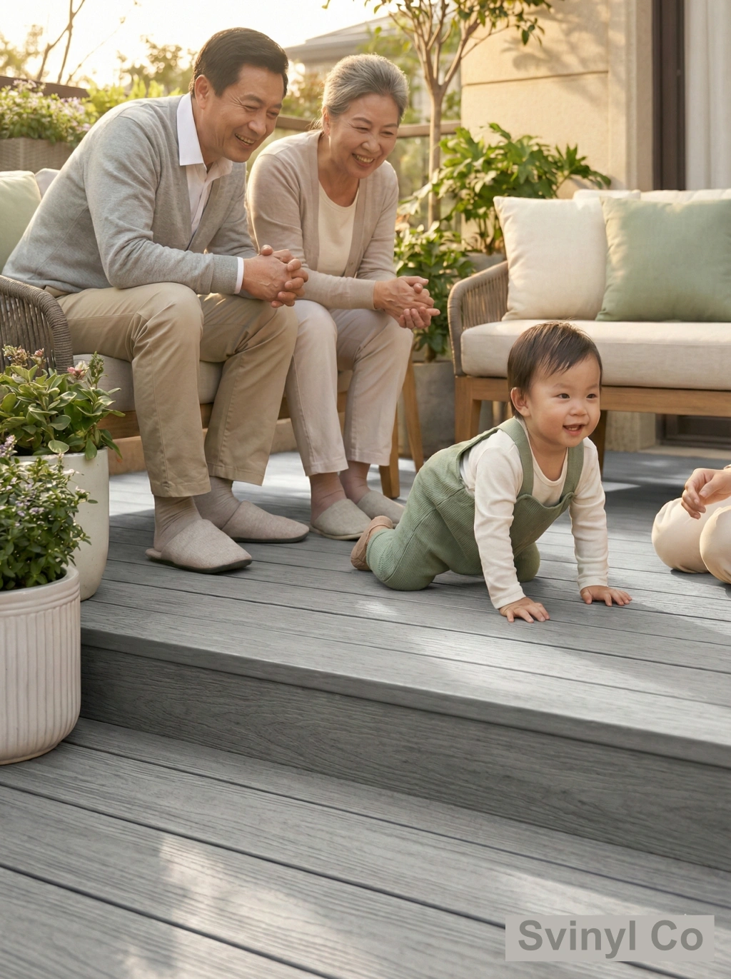 Svinyl 戶外木地板 B1 防火、防滑和零甲醛環保安全認證